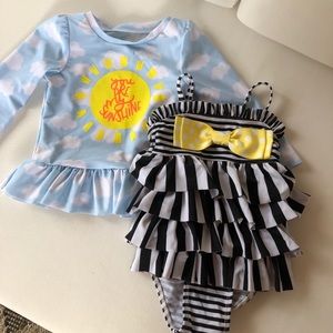 Mudpie swimsuit and rash guard swim shirt